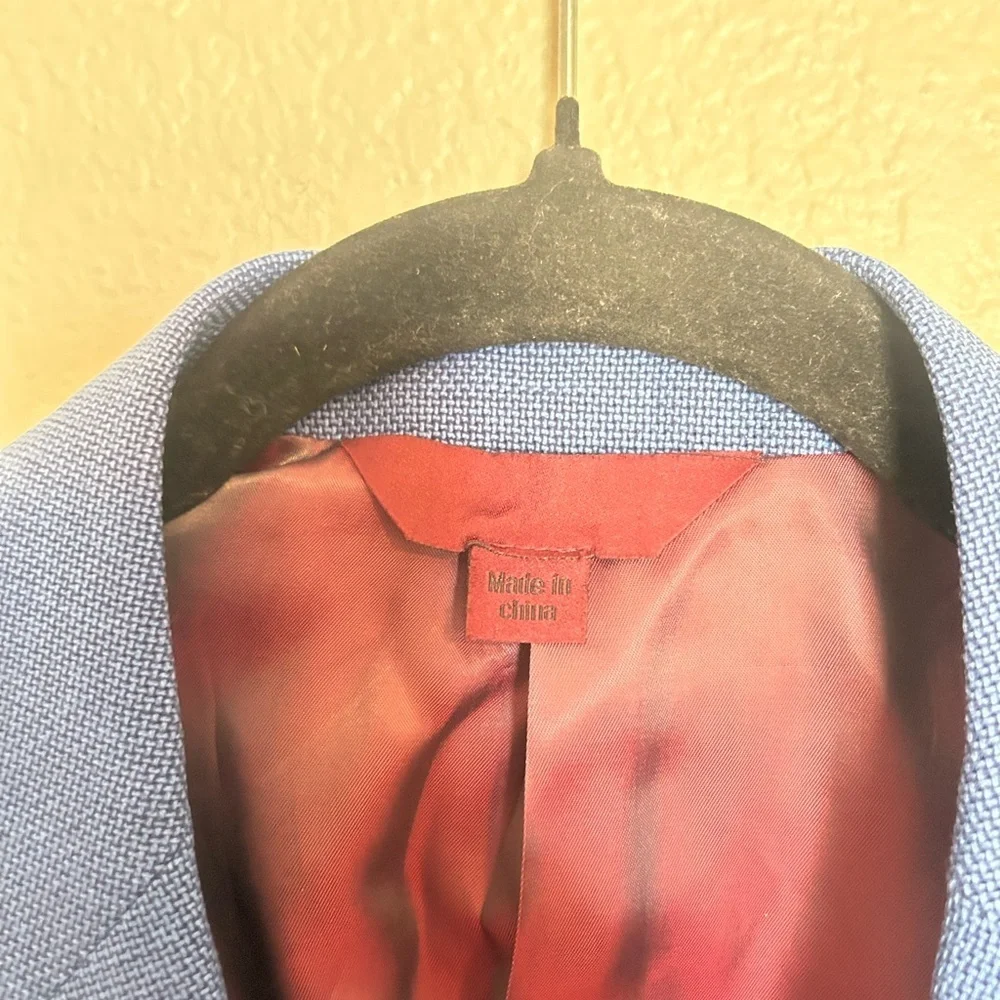 Trend Maxman Italian Drago Blue Wool Blazer -38R- Classic Tailored Jacket